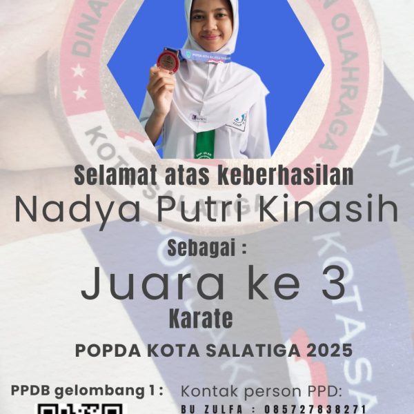 Nadya Putri Kinasih siswi SMP Islam Al Azhar 18 Salatiga Raih Juara 3 Karate pada Lomba POPDA 2025